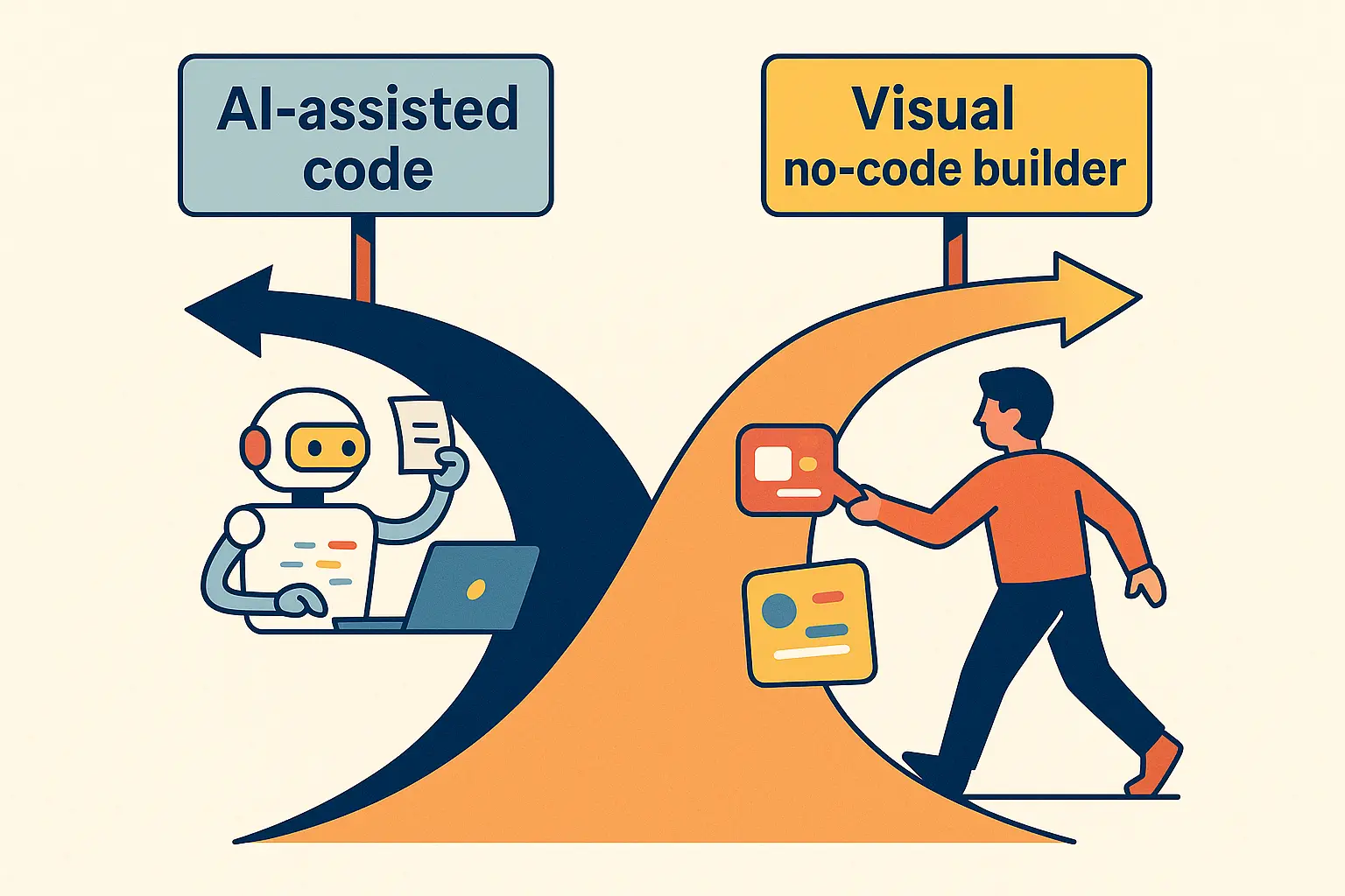 AI is emerging as a new abstraction layer beyond visual builders